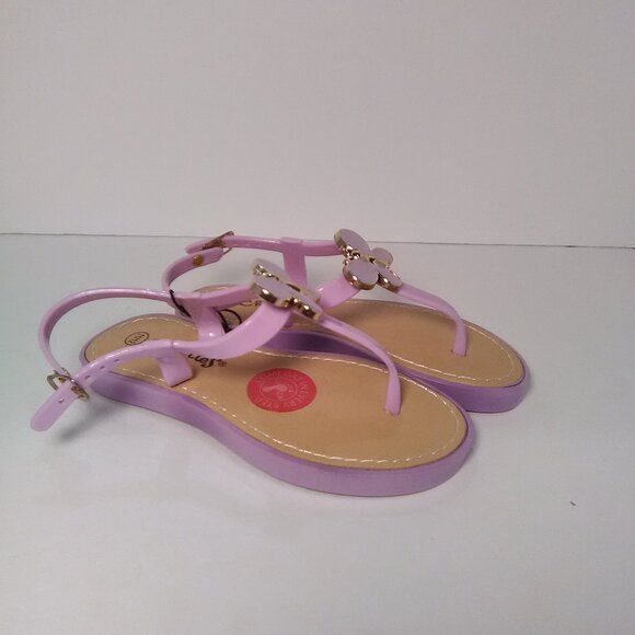 Chatties Toddler/Girls Flat Sandals Flip/Flops Color Purple/Tan Size 11/… - Picture 6 of 8